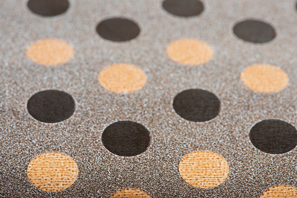 Black and gold polka dots wrapping paper