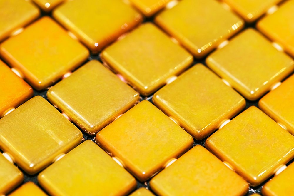 Decorative yellow mosaic textured background