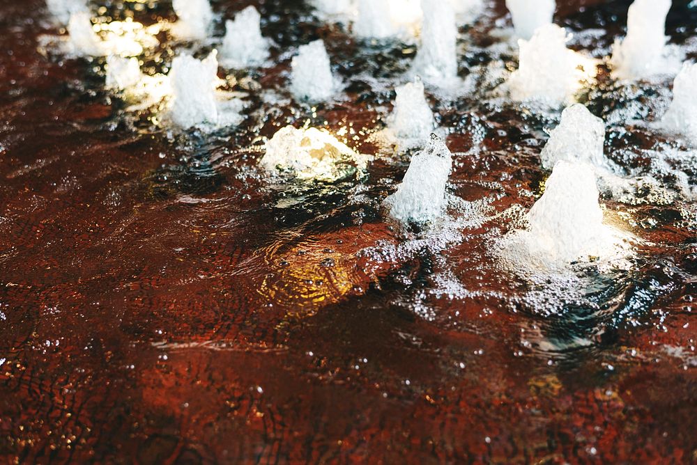 Dirty contaminated brown water fountain