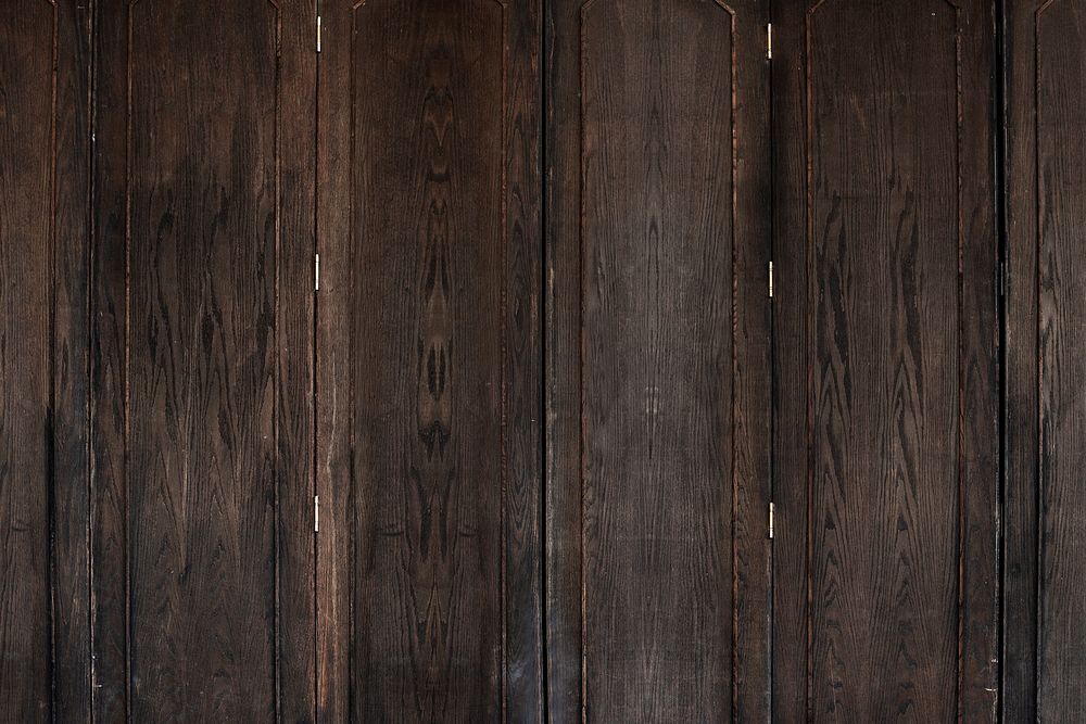 Closeup of a brown wooden door