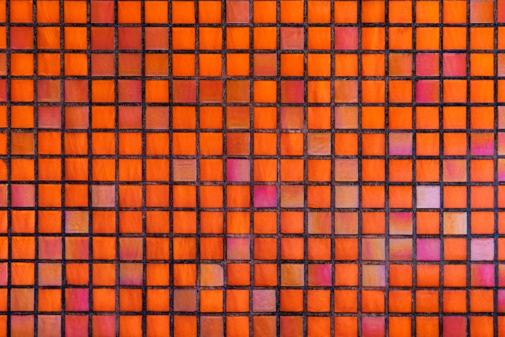 Decorative orange mosaic textured background