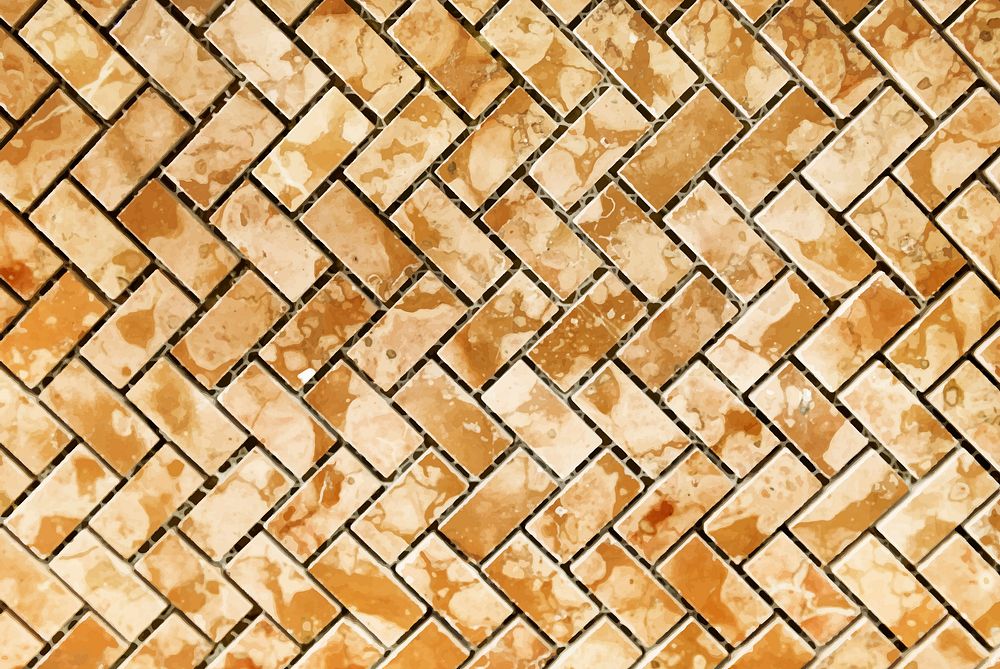 Classic light brown tiles patterned wall vector