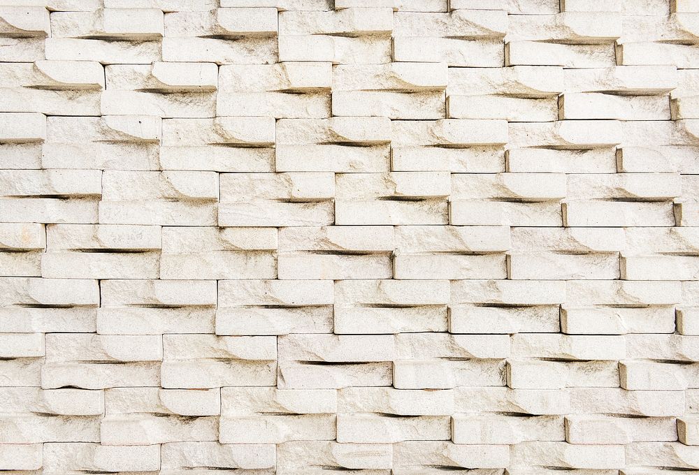 White sandstone brick wall textured wallpaper