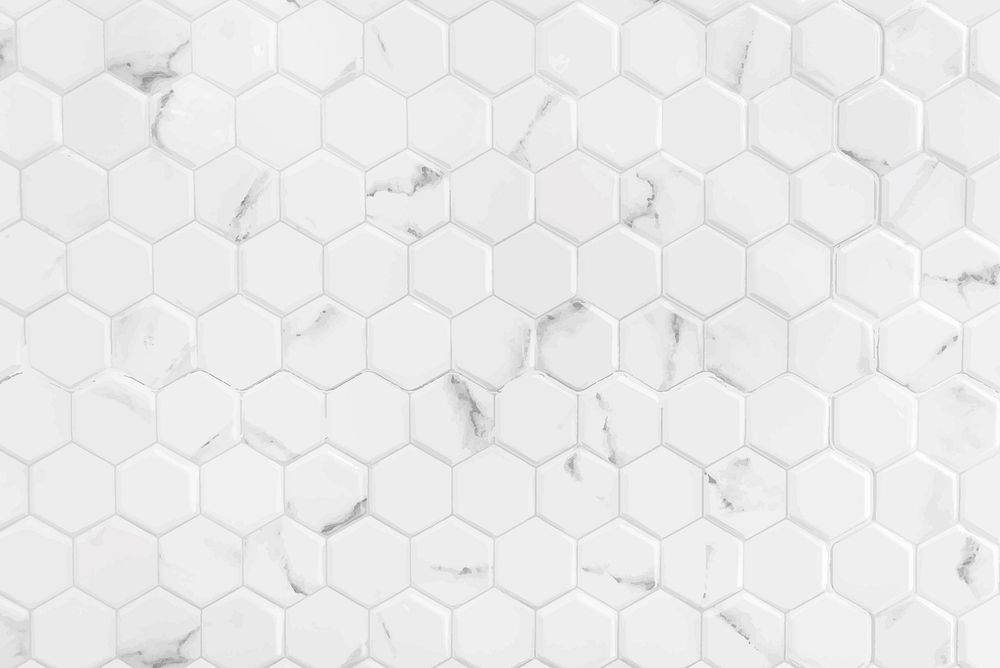 White marble wall with hexagon pattern vector