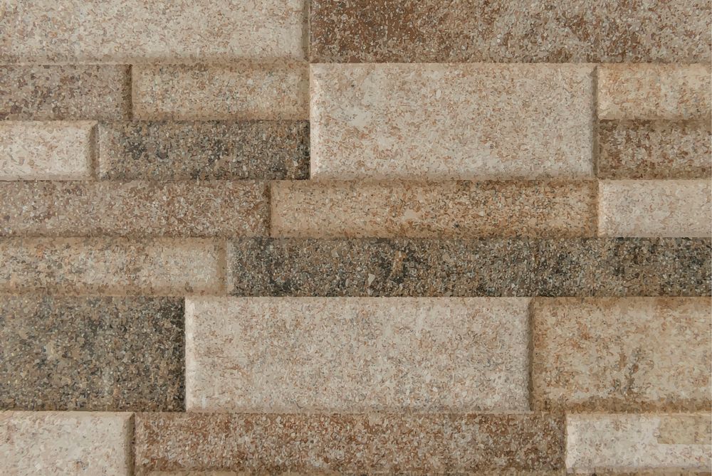 Brown sandstone brick wall textured wallpaper vector