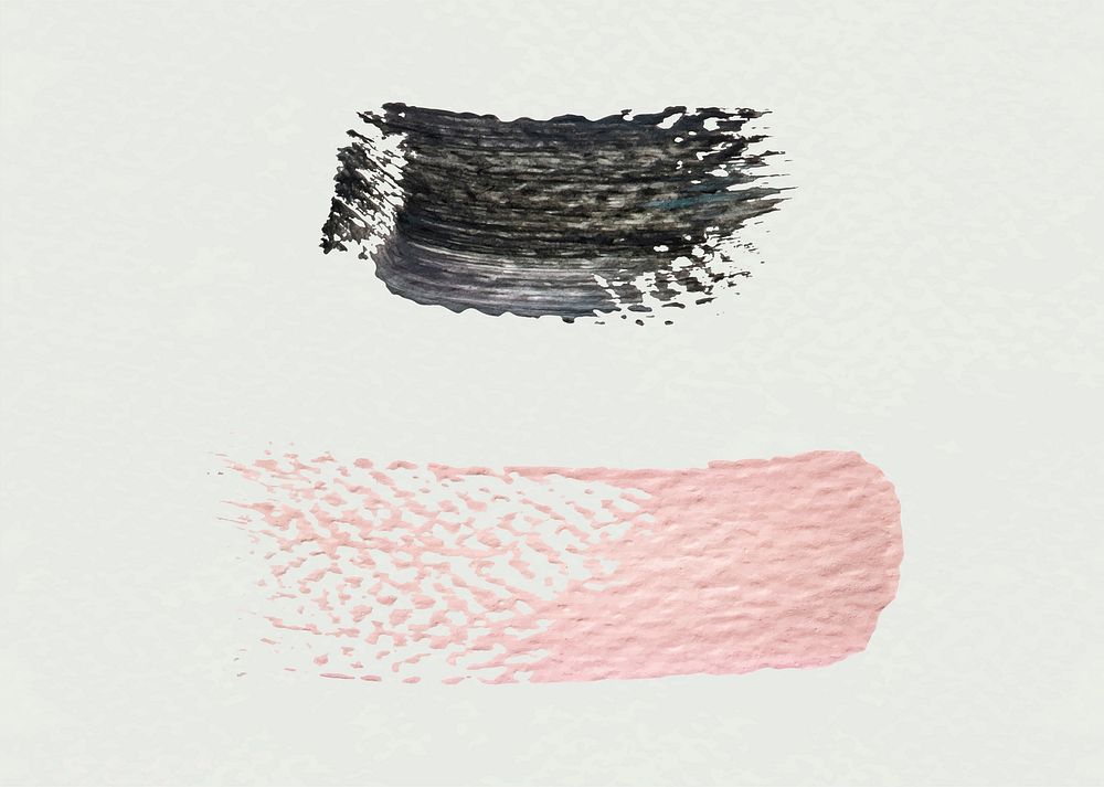 Pink and black acrylic brush stroke vector