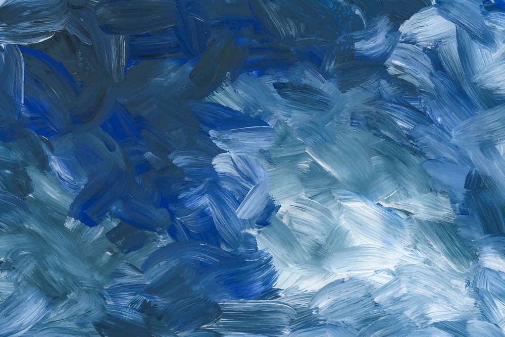 Blue acrylic brush stroke background vector