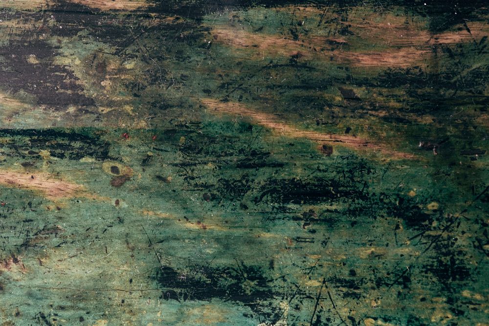 Grunge green paint wooden textured background
