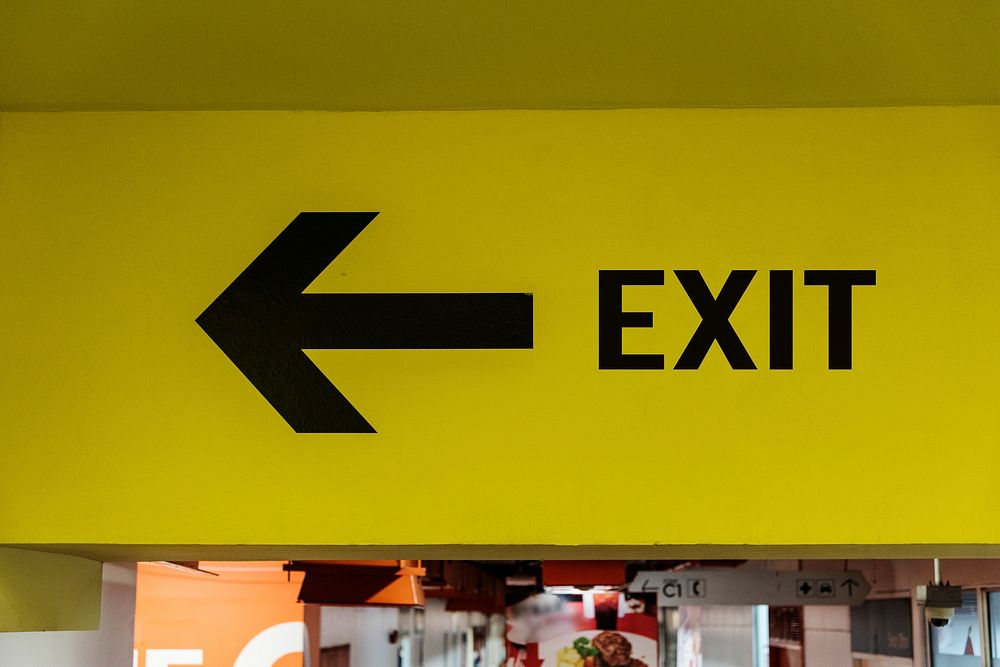 Exit sign board