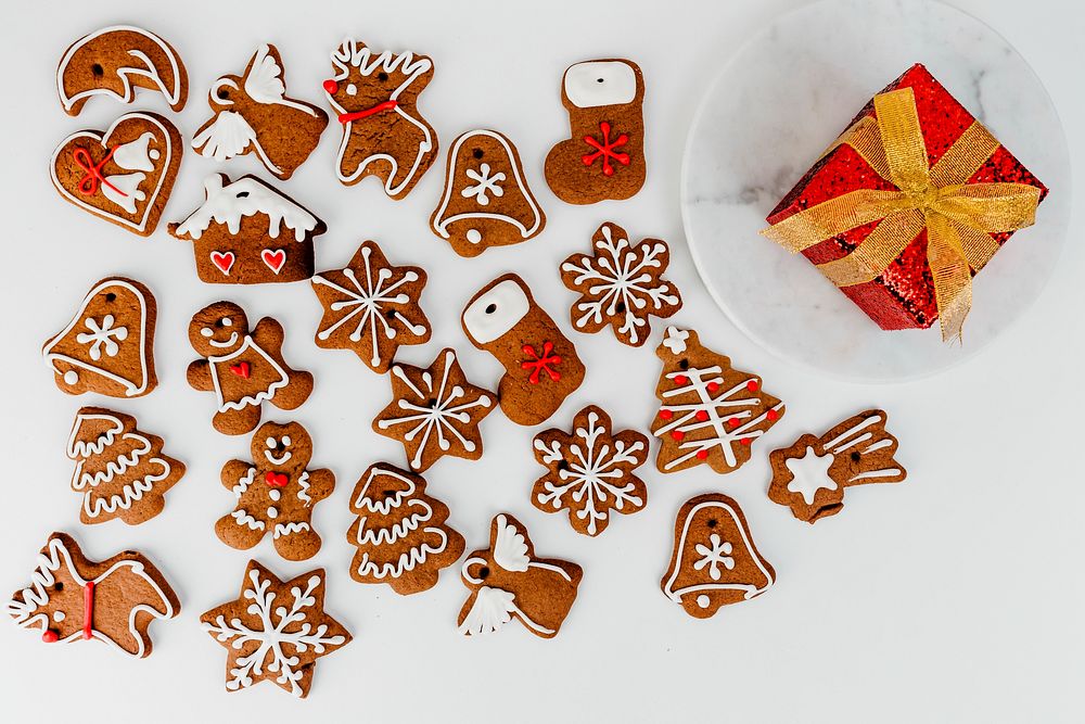 Christmas gingerbread cookies and a gift