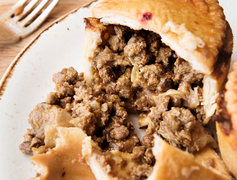 Mini meat pie with homemade crust food photography