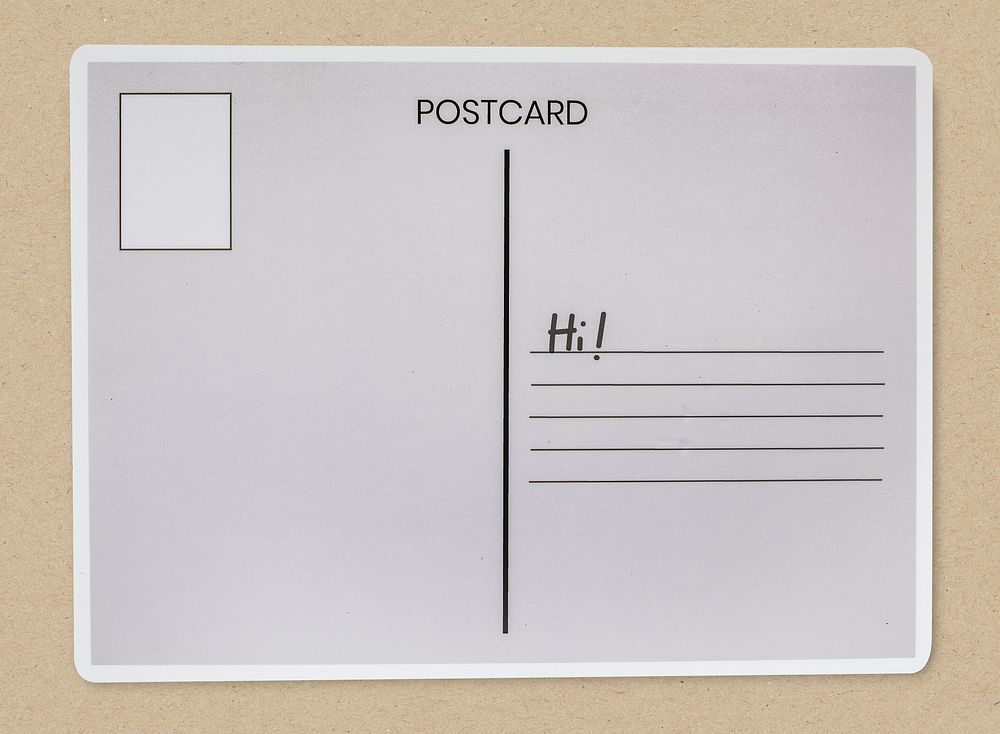 A blank postcard isolated on background