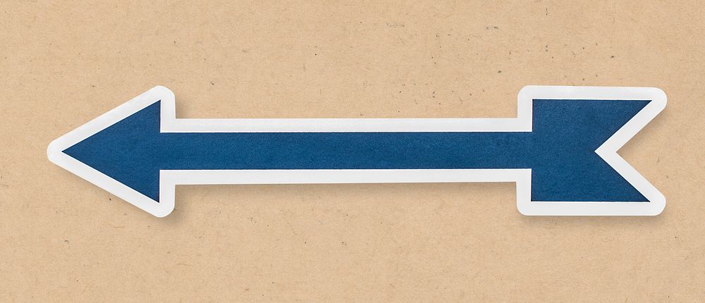 Blue arrow bar icon isolated