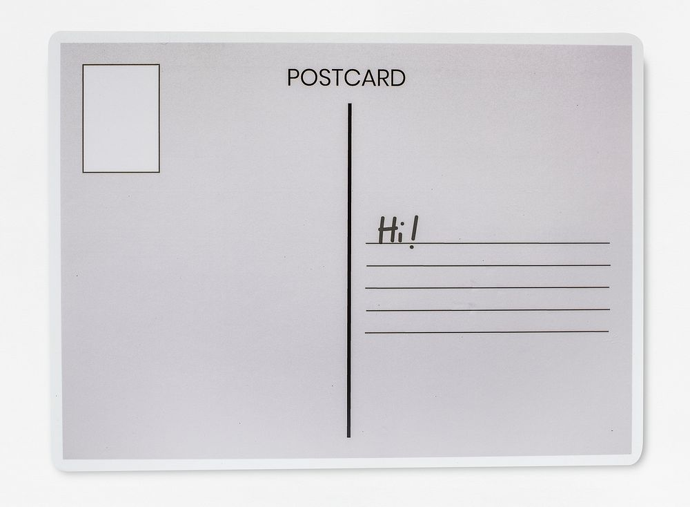 A blank postcard isolated on background