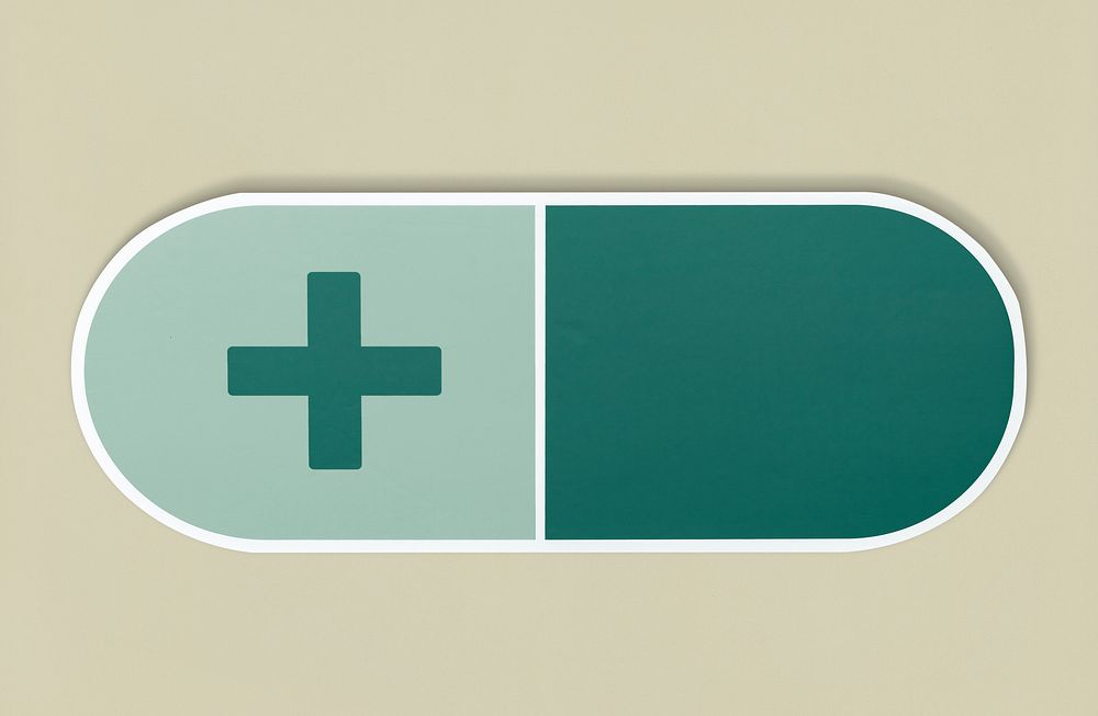Medical flat icon with a plus sign illustration