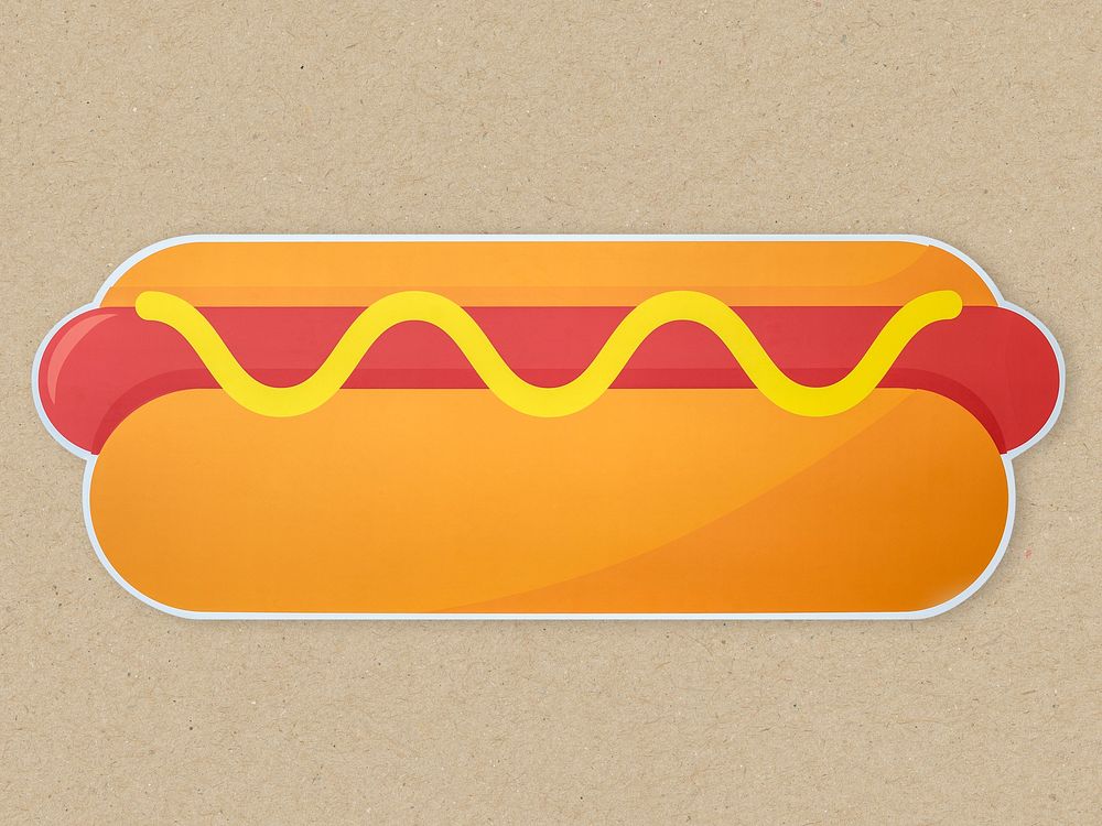 Hotdog unhealthy fast food icon