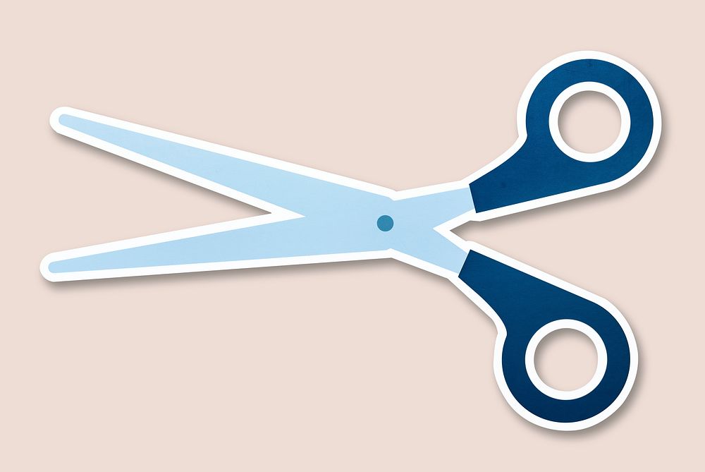 Scissors hand tool icon on isolated