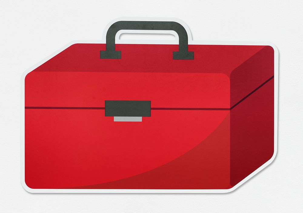 Isolated red tool box illustration