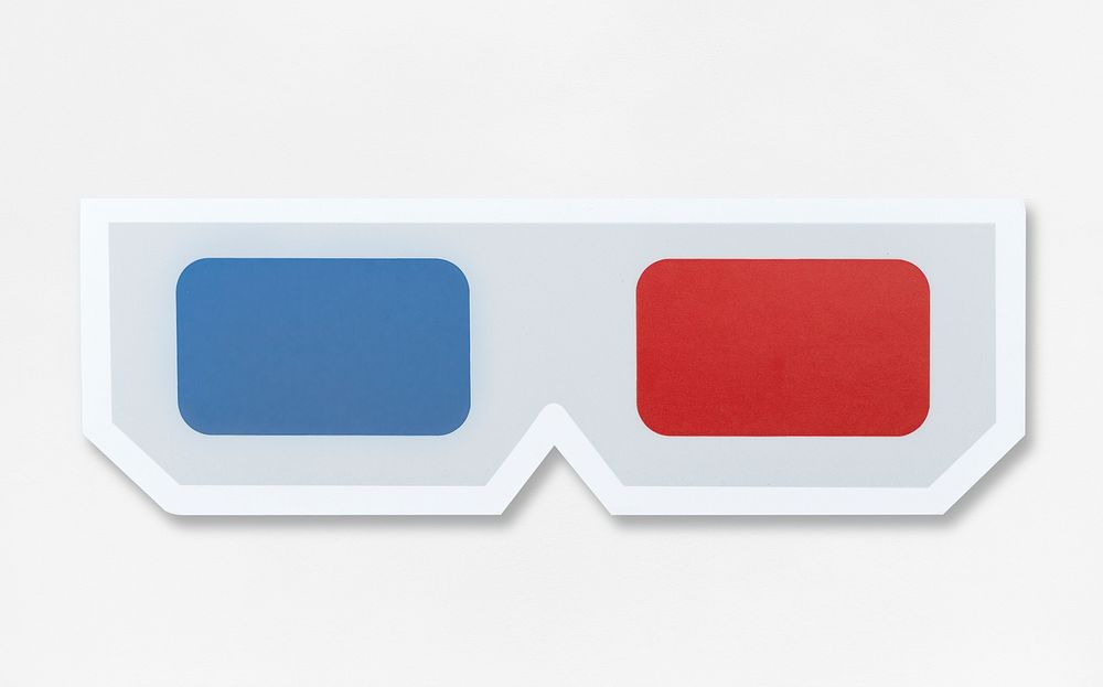 3D glasses icon in white background