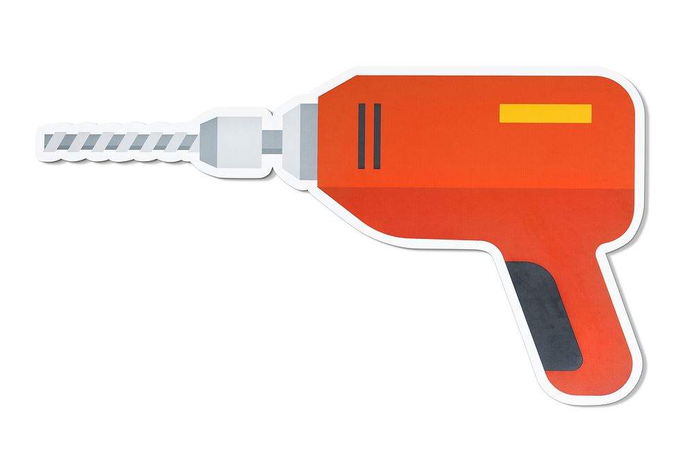 Isolated construction tool drill icon illustration