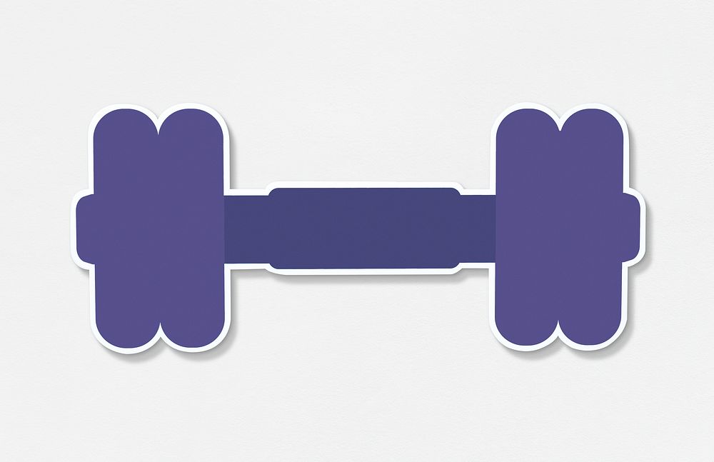 Purple dumbbell icon vector illustration