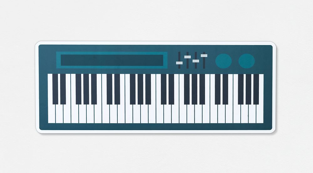 Electronic keyboard musical instrument icon illustration