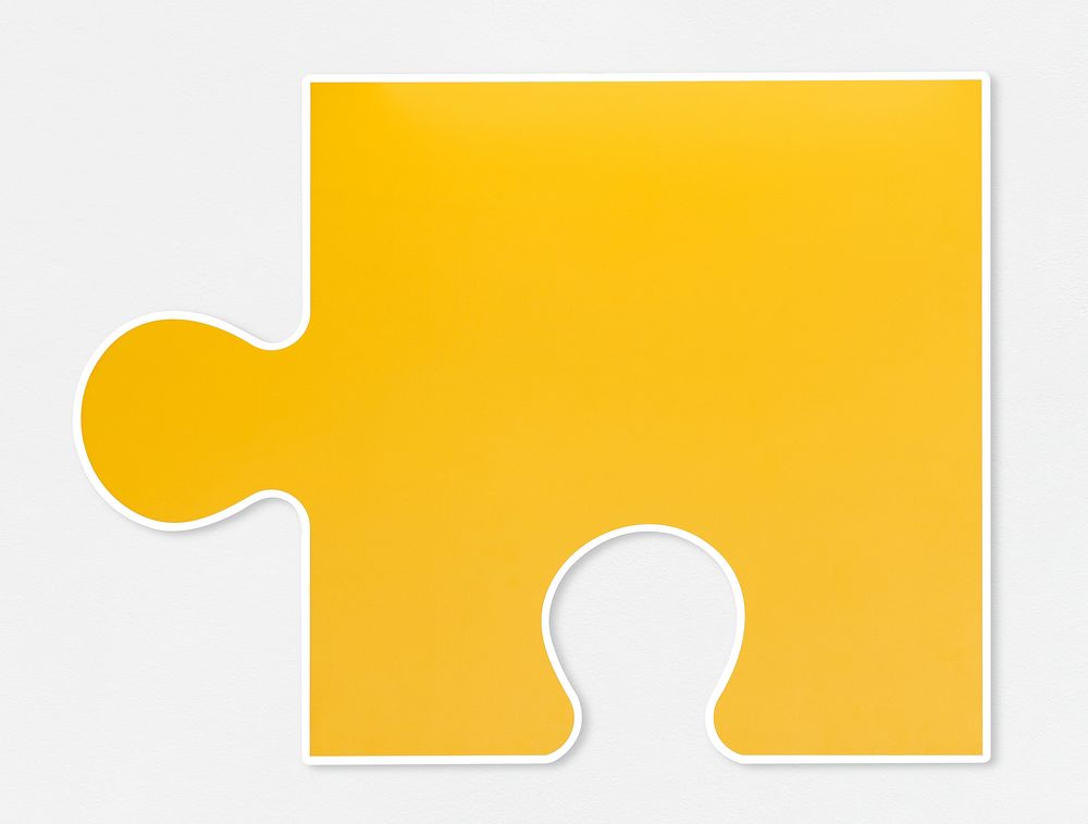 Single yellow jigsaw puzzle piece icon
