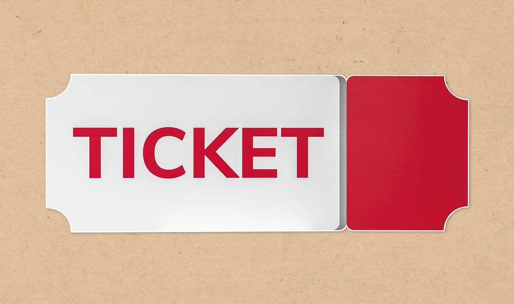 Red and white entrance ticket icon