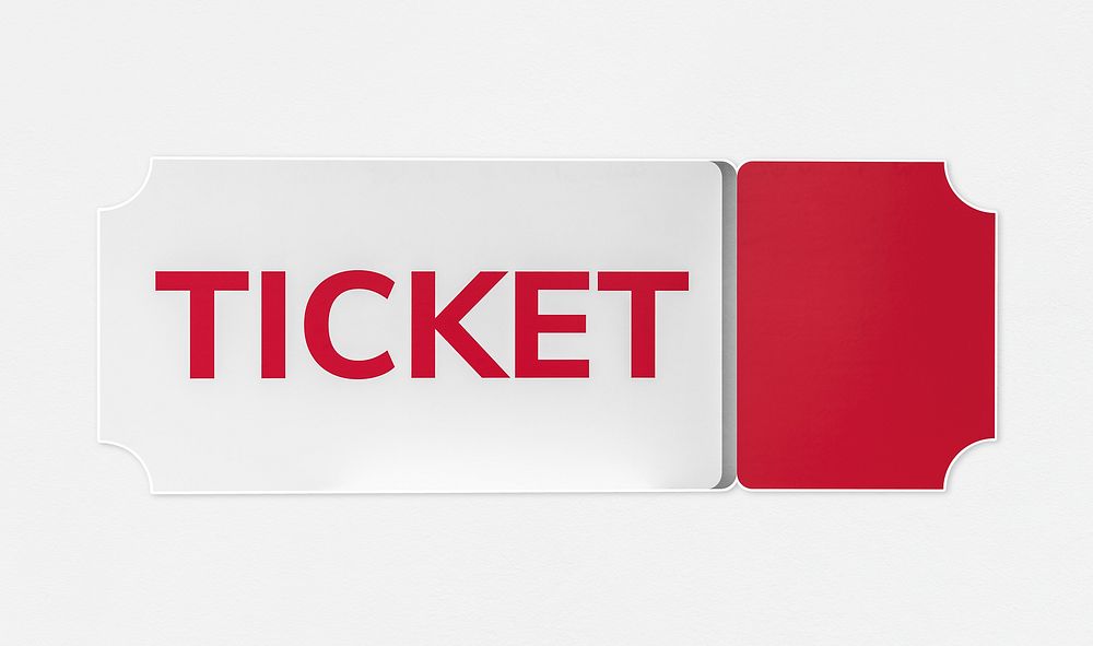 Red and white entrance ticket icon