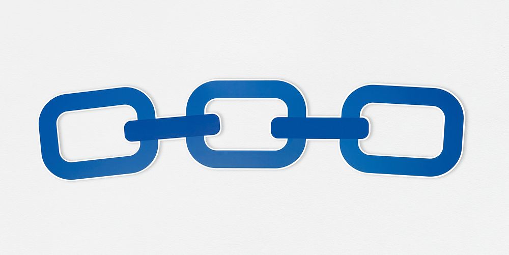 Blue connected chain icon board