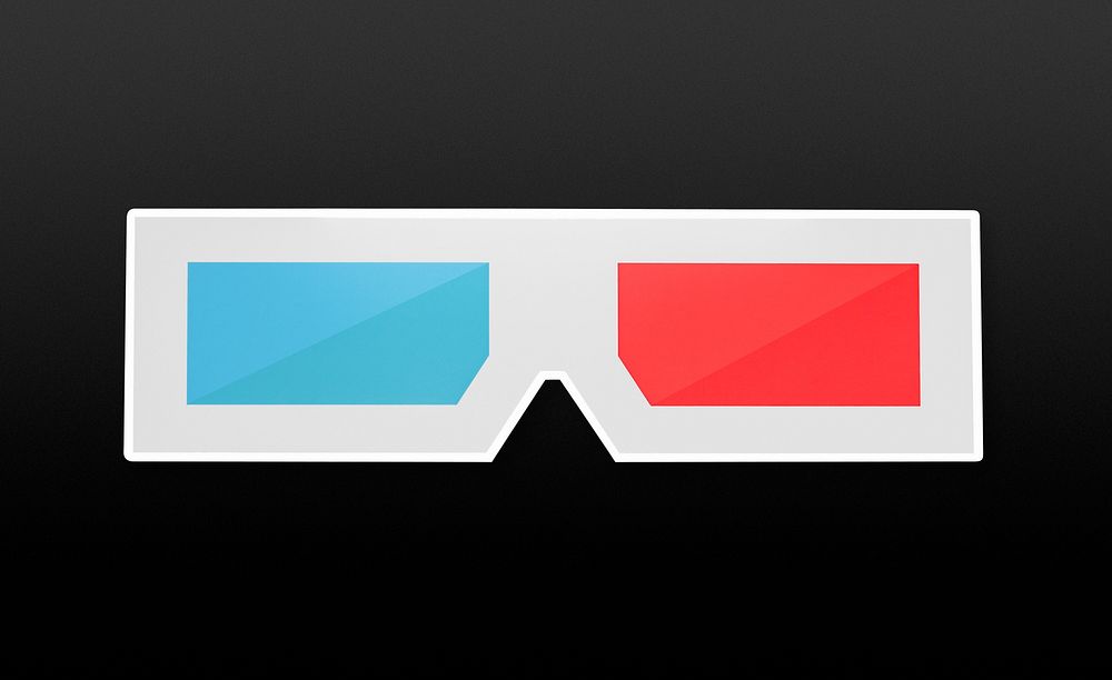 3D glasses with blue and red lenses