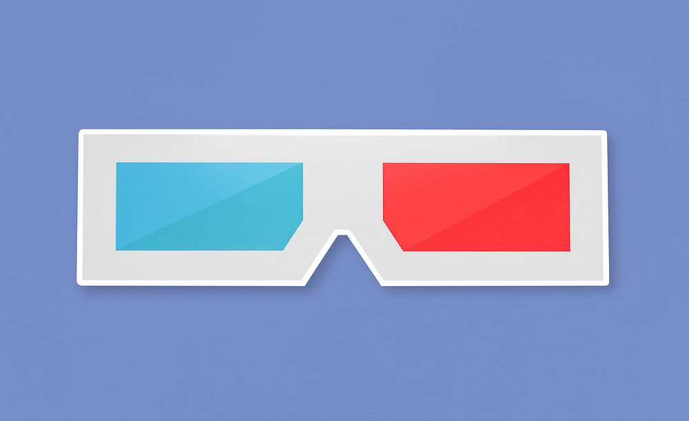 3D glasses with blue and red lenses