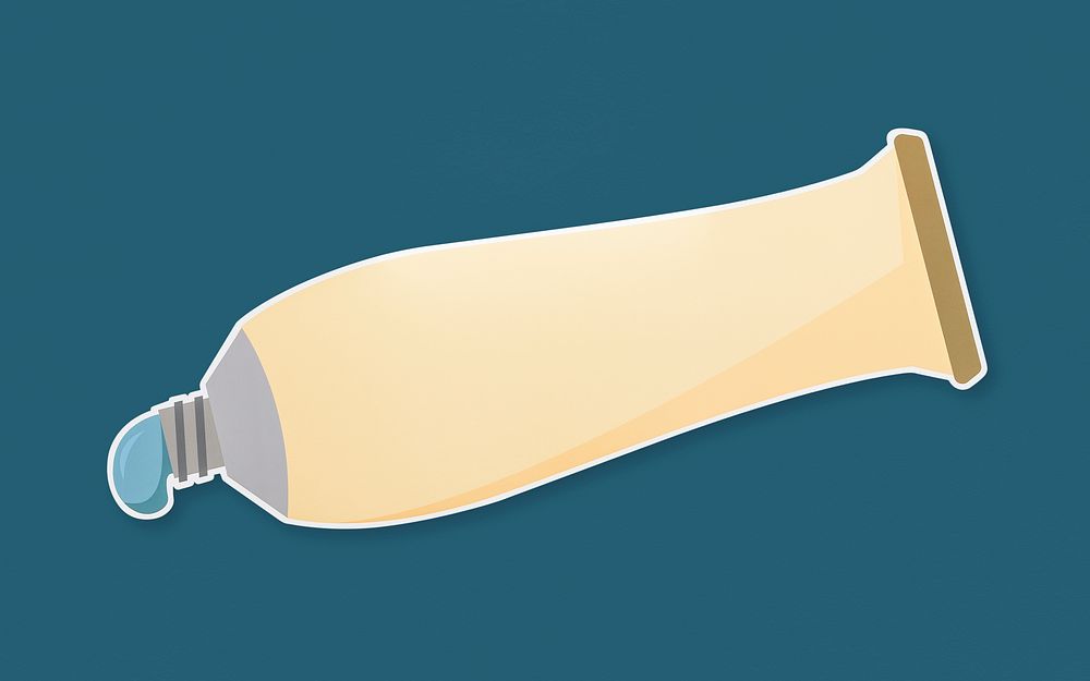Blank beige toothpaste tube icon