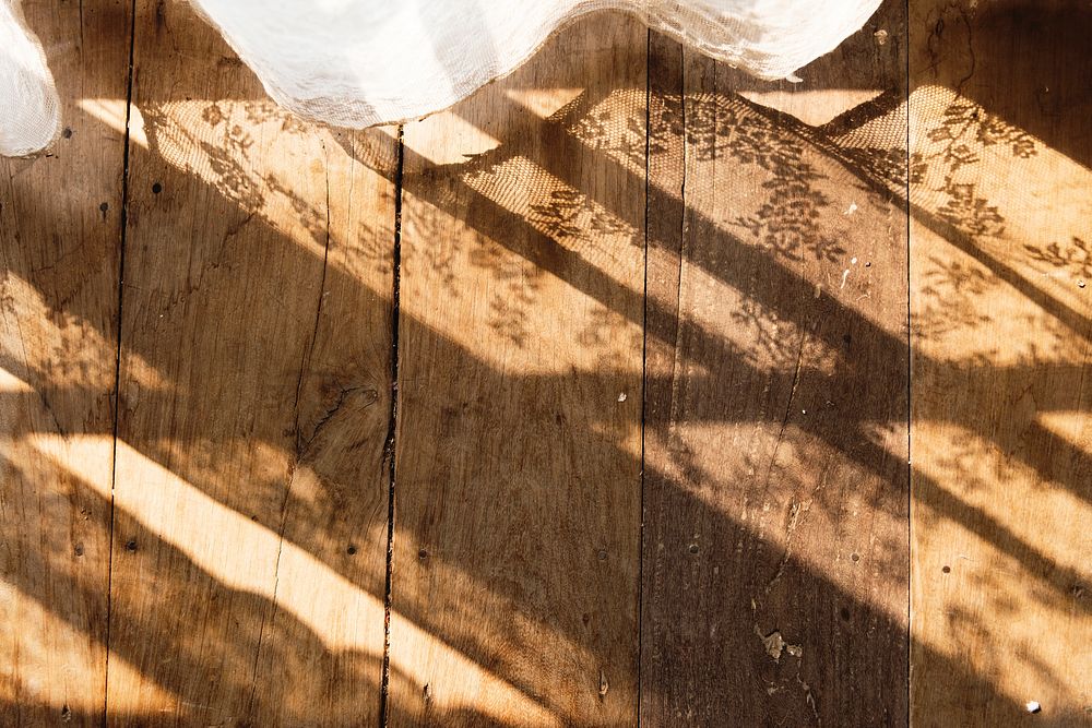 Wooden floor with shadows wallpaper