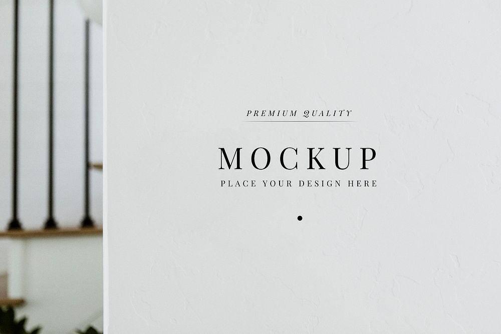 Mockup design on white wall
