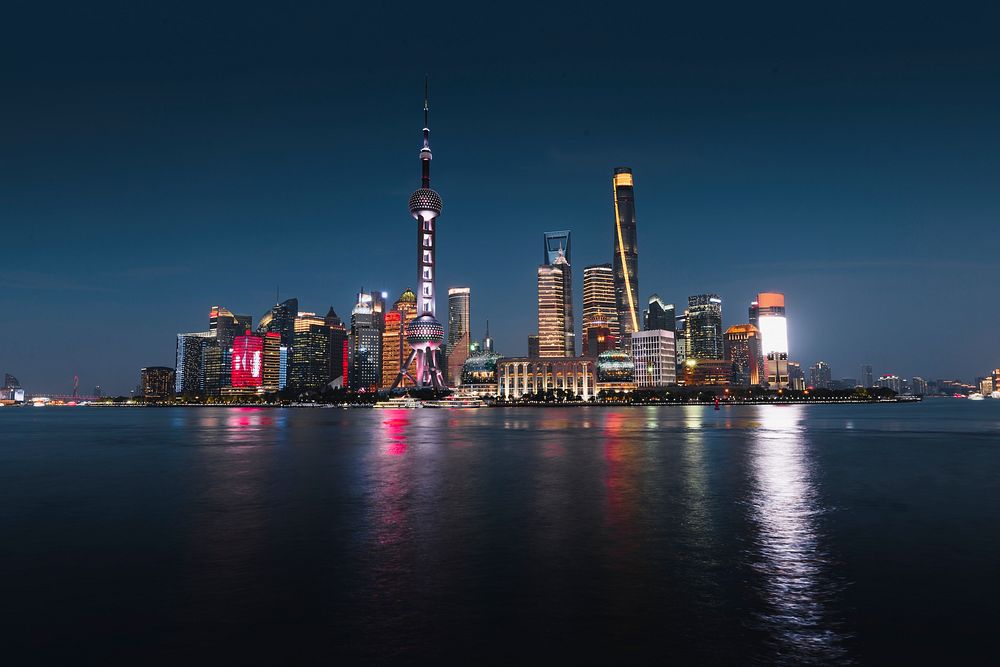 Night view of Shanghai and Huangpu River, China