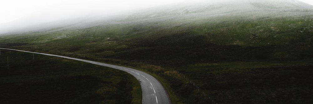 Misty scenic route in Scotland