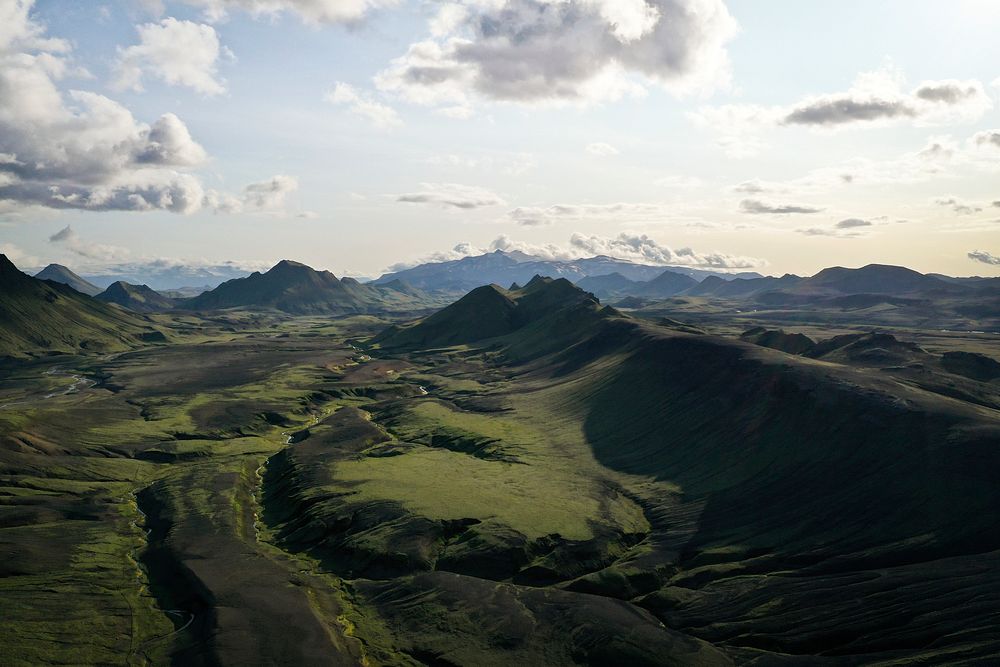 Aerial view of Highland in Iceland