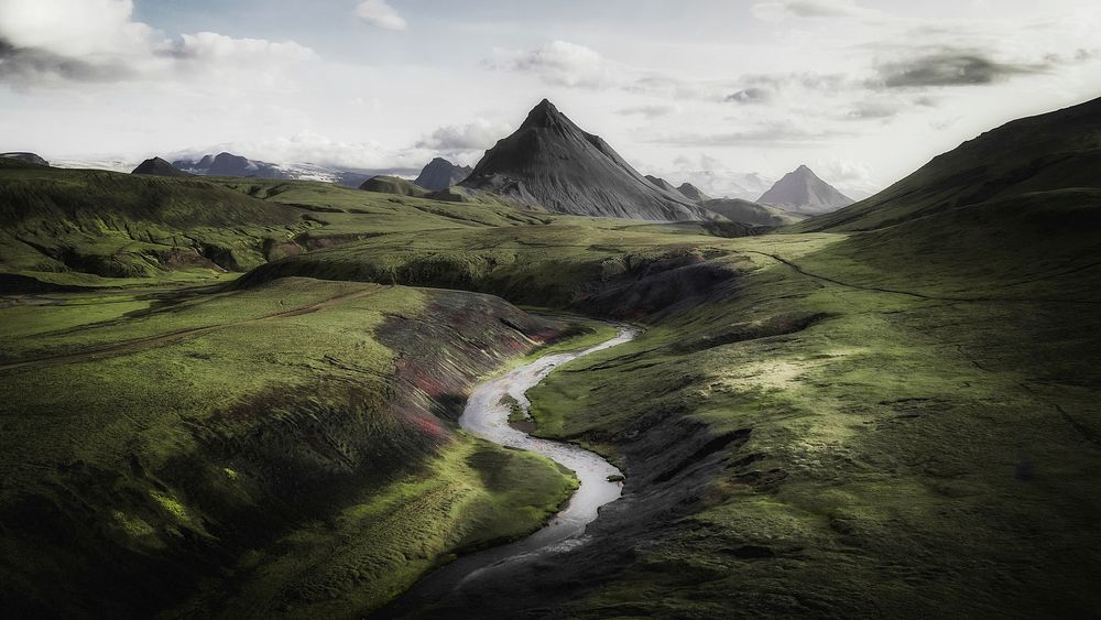 River desktop wallpaper background, HD aesthetic nature photo