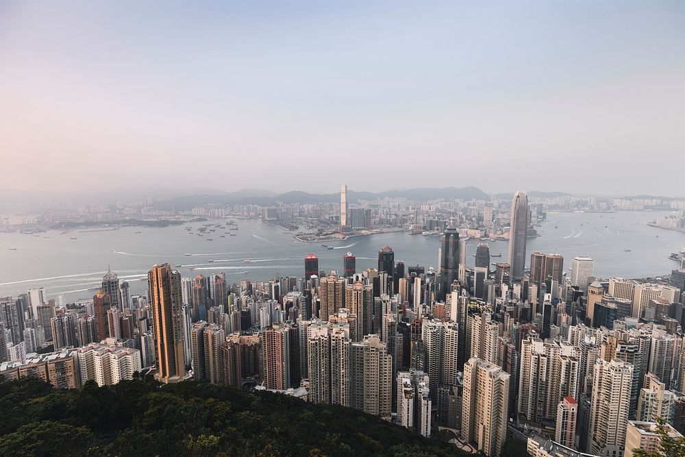 Drone view of Hong Kong