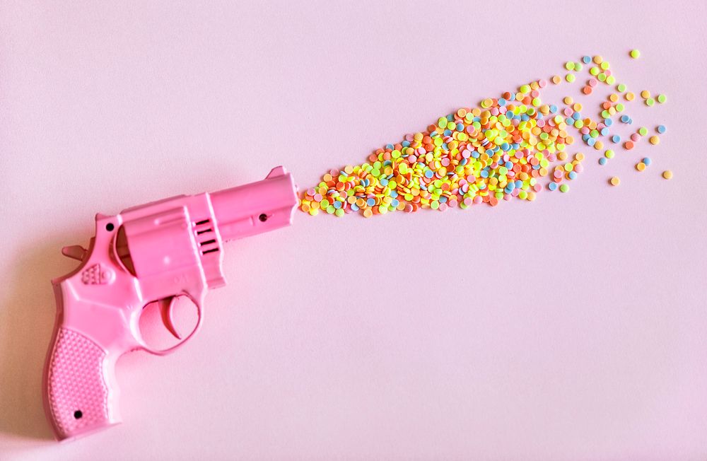 Bright and colorful plastic toy gun