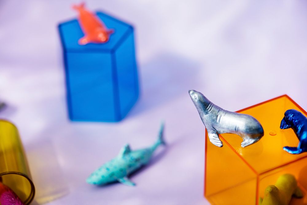 Colorful and bright miniature animal figures