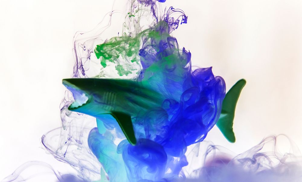 Shark figure in water with negative effect