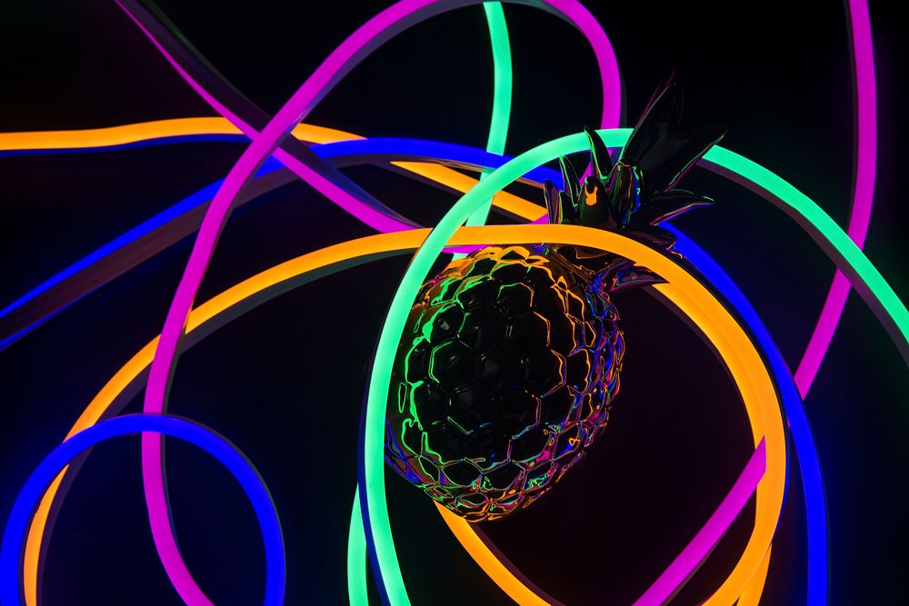Pineapple covered in neon lights | Free Photo - rawpixel