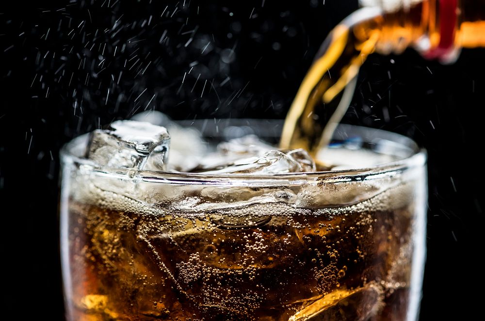 Fizzy cola drink macro shot