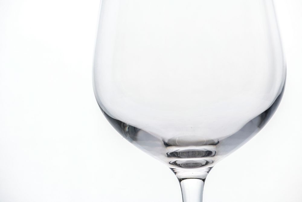 Empty wine glass macro shot