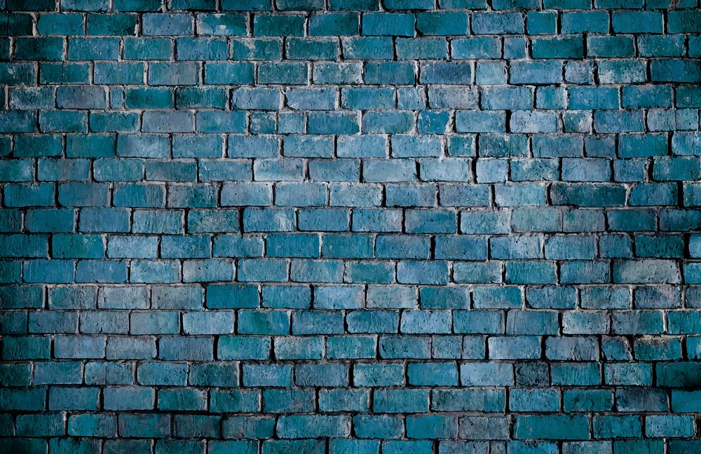 Blue textured brick wall background