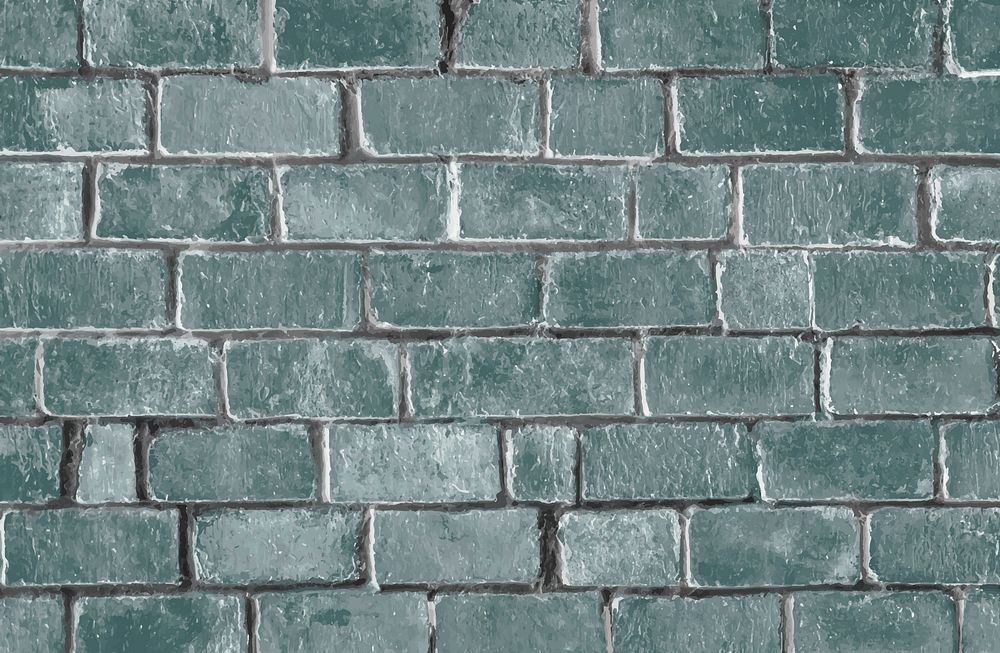 Green textured brick wall background