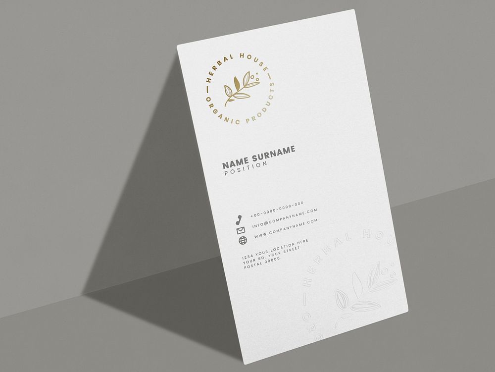 White business card design mockup