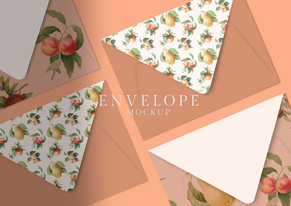 Vintage Fruit Invitation Card Envelope Mockup Images | Free Photos, PNG